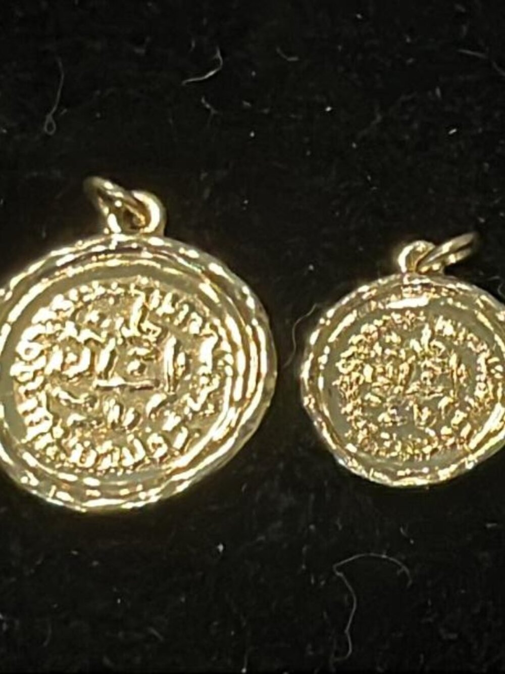 Lot of 2 Gold Tone Coin Pendants